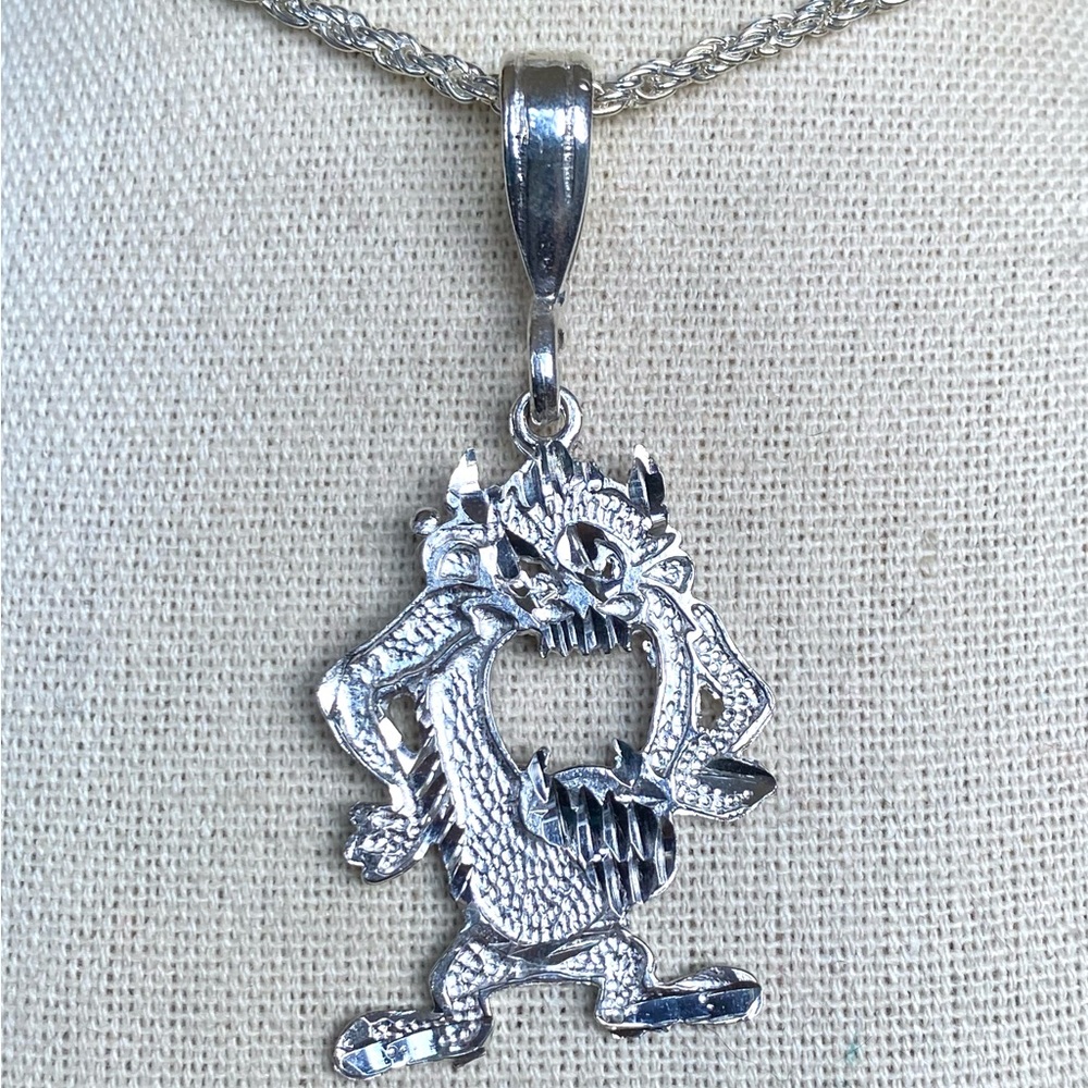 Tasmanian Devil Sterling Silver Laser Cut Pendant